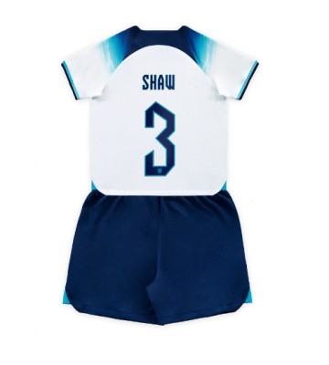England Luke Shaw #3 Hjemmedraktsett Barn VM 2022 Kortermet (+ Korte bukser)